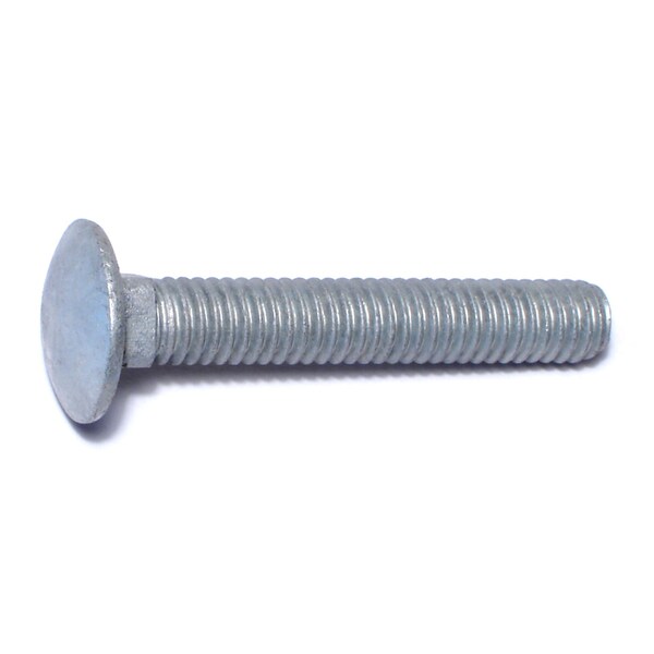 Midwest Fastener Carriage Bolt, Square Neck, 18 (Coarse), 2 in L, Steel, Hot Dipped Galvanized, 100 PK 05490 - main